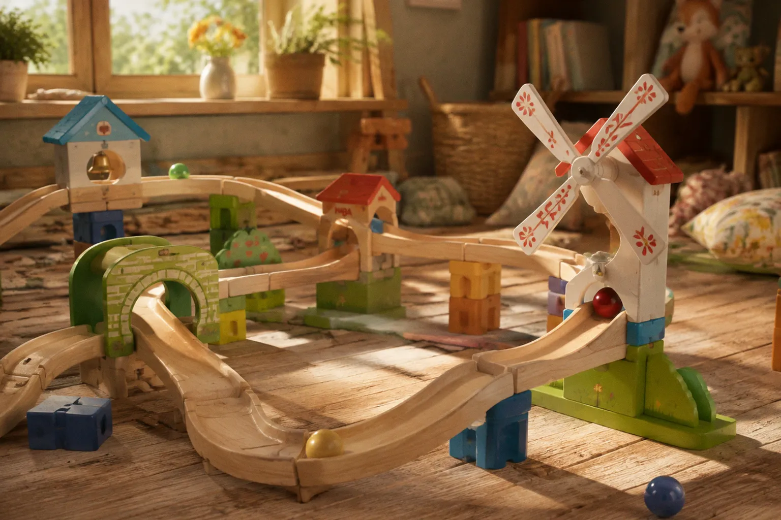 HABA Kullerbü Windmill Starter Set: A Modular Marble Run for Toddlers