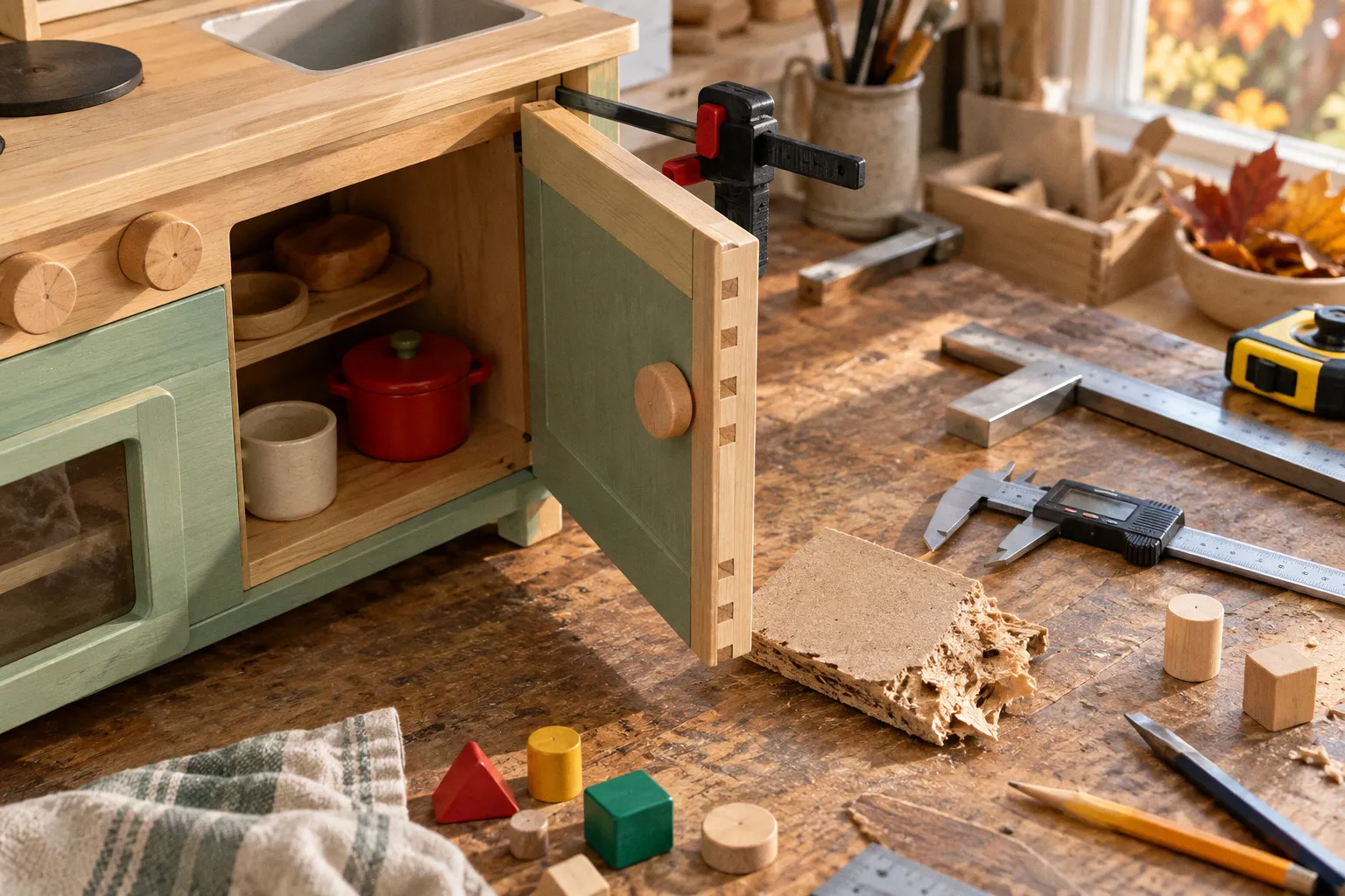 Wooden play kitchen safety: essential features for toddlers